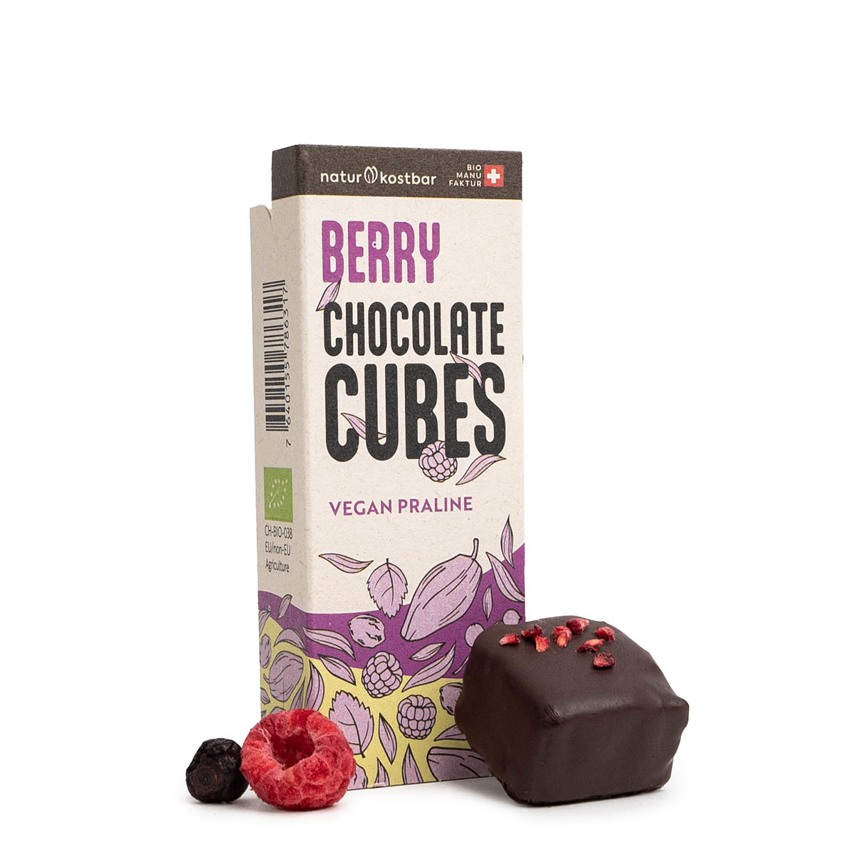 Naturkostbar Berry Chocolate Cubes 30g (2 Stück)