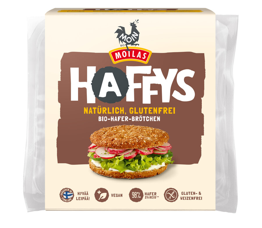 Moin Bio Backwaren Haffys Haferbrötchen Pur 320g