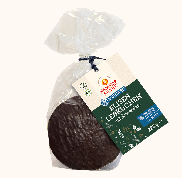 Hammermühle Glutenfreie Elisen Lebkuchen in Zartbitterschokolade 225g