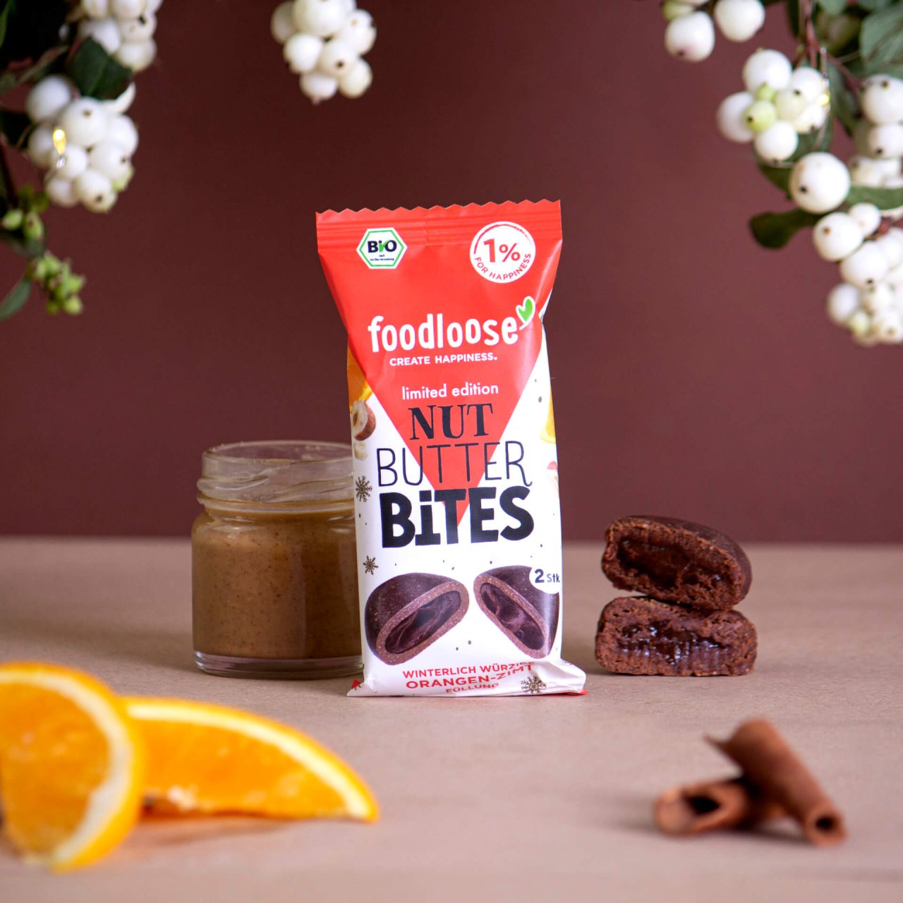 Foodloose Almond Butter Bites Orangen-Zimt 40g