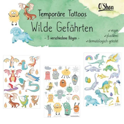 Mal-mich-bunt-temporaere-Tattoos-wilde-Gefaehrten-vegan