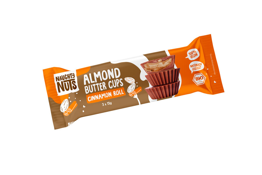 Naughty Nuts Almond Butter Cups Cinnamon Roll 3x13g