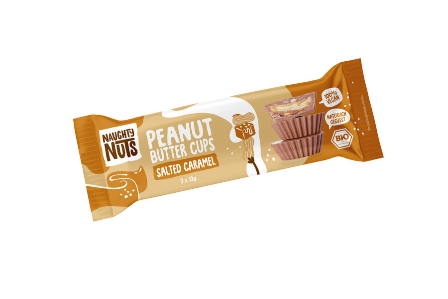 Naughty Nuts Peanut Butter Cups Salted Caramel 3x13g